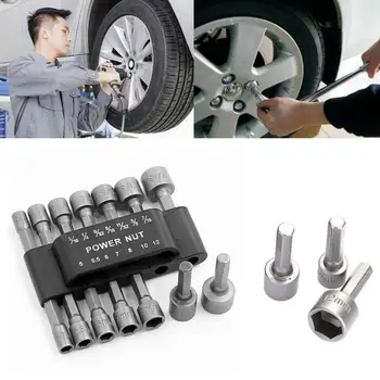 Socket Nut Driver Nut Driver Bit Power Nut Adapter Professional Anti-Rust Premium Quality Flexible Iron Gray Hex Shank 14PCS
Socket Nut Driver Nut Driver Bit Power Nut Adapter Professional Anti-Rust Premium Quality Flexible Iron Gray Hex Shank 14PCS