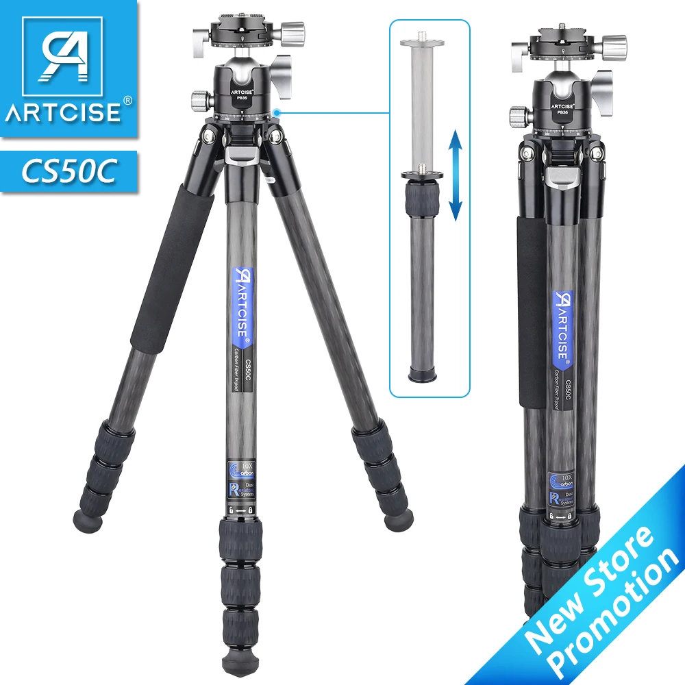 Carbon Fiber Tripod for Camera Professional Lightweight Compact Tripod for Travel Camera Stand with Low Gravity Center Ball head
Carbon Fiber Tripod for Camera Professional Lightweight Compact Tripod for Travel Camera Stand with Low Gravity Center Ball head