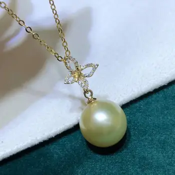 Butterfly Genuine 18K White Yellow Gold Pendant Settings Mountings Findings for Oyster Akoya Edison Pearls Agate, Coral, Jade
Butterfly Genuine 18K White Yellow Gold Pendant Settings Mountings Findings for Oyster Akoya Edison Pearls Agate, Coral, Jade