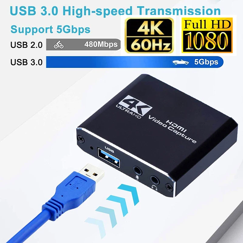 4K HDMI video capture card 1080p game capture card USB 3.0 recording box device for real-time streaming video recording
4K HDMI video capture card 1080p game capture card USB 3.0 recording box device for real-time streaming video recording