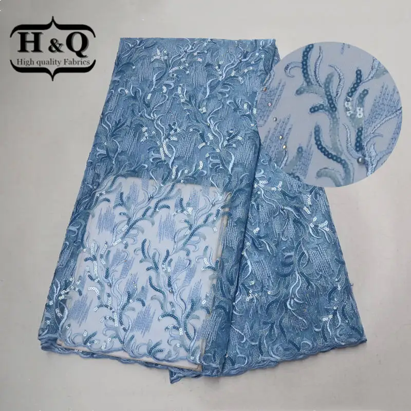 Latest Design African Net Lace Fabric 5 Yards Nigeria Lace Embroidered French Tulle Lace with Beads and Squins For Daily Garment
Latest Design African Net Lace Fabric 5 Yards Nigeria Lace Embroidered French Tulle Lace with Beads and Squins For Daily Garment
