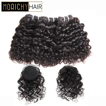 Morichy Hair Kinky Curly Bundles With Crown Closure Brazilian Double Drawn Short-cut Weft Non-Remy Black Human Hair For Women 
Morichy Hair Kinky Curly Bundles With Crown Closure Brazilian Double Drawn Short-cut Weft Non-Remy Black Human Hair For Women