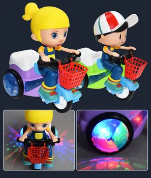 In Situ Rotation Electric Three-wheeled Bicycle Music Light Toys For Children Gift 2020 Hots Sales size:17.5x12x16cm 
In Situ Rotation Electric Three-wheeled Bicycle Music Light Toys For Children Gift 2020 Hots Sales size:17.5x12x16cm