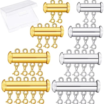 8 Pieces 4 Sizes Slide Clasp Lock Necklace Connector Multi Strands Slide Tube Clasps with Storage Box for Layered Bracelet Neckl
8 Pieces 4 Sizes Slide Clasp Lock Necklace Connector Multi Strands Slide Tube Clasps with Storage Box for Layered Bracelet Neckl