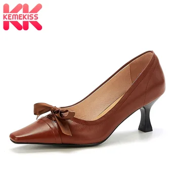 KemeKiss Real Leather Women Thin Heels Fashion Bowtie Pumps For Women Casual Shoes Office Retro Party Mujer Footwear Size 34-39
KemeKiss Real Leather Women Thin Heels Fashion Bowtie Pumps For Women Casual Shoes Office Retro Party Mujer Footwear Size 34-39