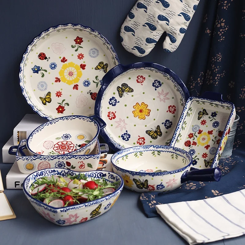 Butterfly Underglaze Ceramic Baking Dish Set Rectangle Cheese Comal Oven Use Dinneware Household Dinner Plate
Butterfly Underglaze Ceramic Baking Dish Set Rectangle Cheese Comal Oven Use Dinneware Household Dinner Plate