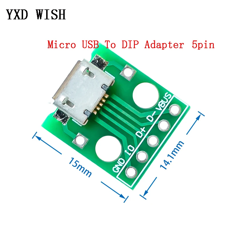 10pcs Micro USB To DIP Adapter 5pin Female Connector B Type PCB Converter Breadboard Switch Board SMT Mother Seat Connectors
10pcs Micro USB To DIP Adapter 5pin Female Connector B Type PCB Converter Breadboard Switch Board SMT Mother Seat Connectors