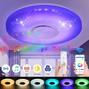 80W Music Led Ceiling Light Lamp RGB Flush Mount Round Music APP bluetooth Speaker Smart Ceiling Lamp With Remote Control
80W Music Led Ceiling Light Lamp RGB Flush Mount Round Music APP bluetooth Speaker Smart Ceiling Lamp With Remote Control
