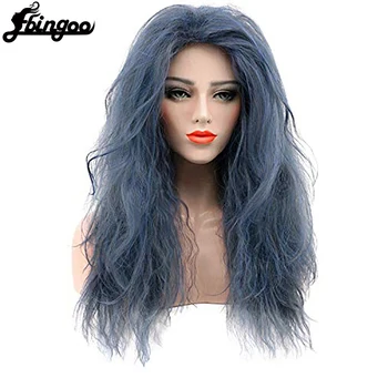 Hair Cap+ Free Part Long Natural Wave Blue High Temperature Fiber The Witch Synthetic Cosplay Wig For Halloween 
Hair Cap+ Free Part Long Natural Wave Blue High Temperature Fiber The Witch Synthetic Cosplay Wig For Halloween