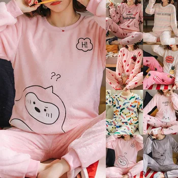 Winter Pajamas Set Women Pyjamas Thin Flannel Cute Print Female Thin Comfortable Pajama Set Long Sleeve Trousers Two Piece Sets
Winter Pajamas Set Women Pyjamas Thin Flannel Cute Print Female Thin Comfortable Pajama Set Long Sleeve Trousers Two Piece Sets