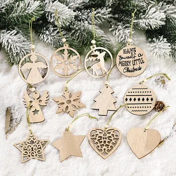 12pcs/set Christmas decorations Wooden pendant creative new hollow wooden pendant small tree pendant christmas ornaments 
12pcs/set Christmas decorations Wooden pendant creative new hollow wooden pendant small tree pendant christmas ornaments