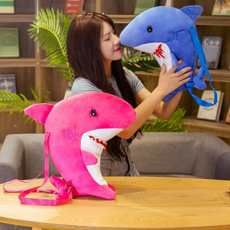 New 1PC 40CM Kawaii Blue&Pink Shark Plush Backpack Stuffed Marine Animal Fish Toys Cute Soft Schoolbag Kids Children Gift Doll 
New 1PC 40CM Kawaii Blue&Pink Shark Plush Backpack Stuffed Marine Animal Fish Toys Cute Soft Schoolbag Kids Children Gift Doll