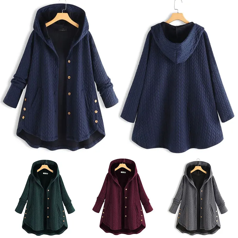 Fashion Women Plus Jacket warm Size Solid Color Cotton Button Tops Winter Loose Cardigan Wool Coat Wool And Velvet Thick Coat
Fashion Women Plus Jacket warm Size Solid Color Cotton Button Tops Winter Loose Cardigan Wool Coat Wool And Velvet Thick Coat