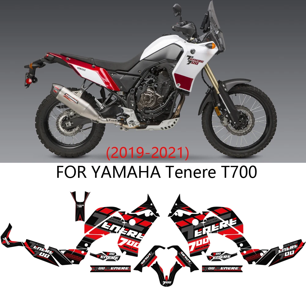 

FOR YAMAHA Tenere T700 XTZ 700 T7 Motorcycle Fuel Tank Stickers Pad Decal Set Kit Protector Trunk Luggage 2019 2020 2021