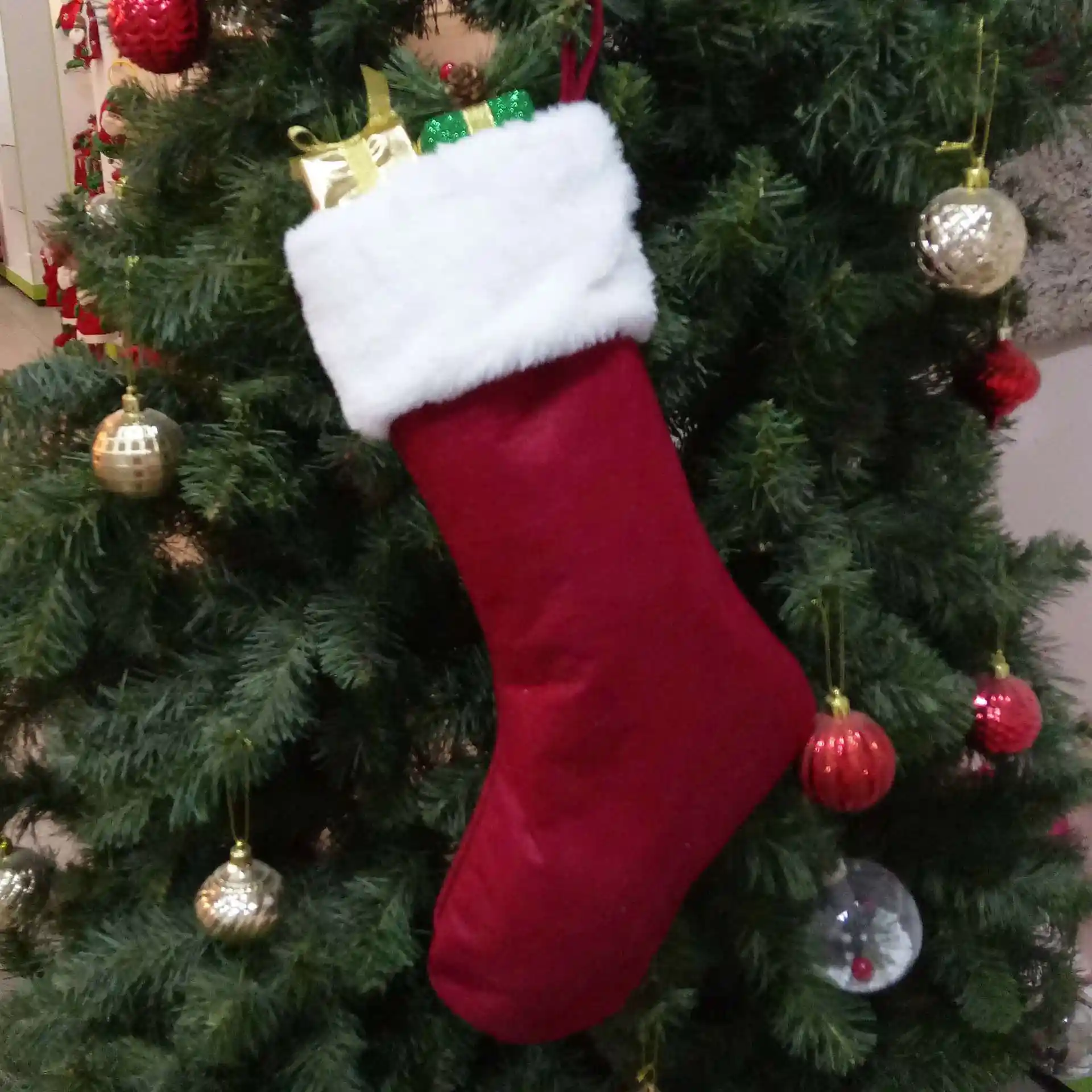 large christmas stocking elk pattern sock gift holder christmas