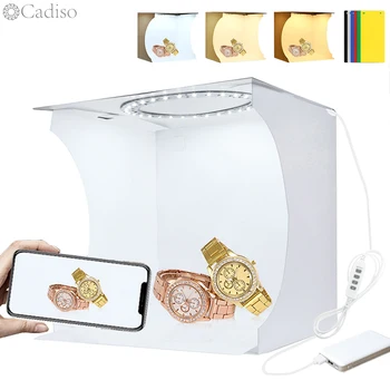 Cadiso Mini LED Ring Light Box Folding Portable Photography Softbox Lightbox Photo Studio Shooting Tent Box Kit with 6 Backdrops
Cadiso Mini LED Ring Light Box Folding Portable Photography Softbox Lightbox Photo Studio Shooting Tent Box Kit with 6 Backdrops