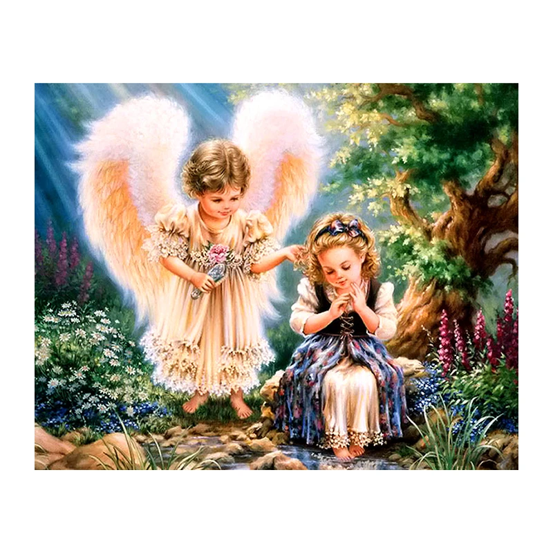 Full square 5D DIY diamond embroidery angel girl garden Diamond painting Cross Stitch Rhinestone mosaic home decoration