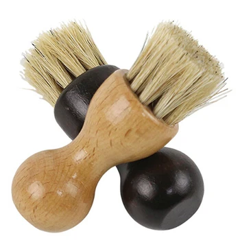 

1pcs Wooden Handle Shoe Shine Brush Polish Bristle Hair Buffing Brush Mini Gourd Shoes Oil Brush Dropshipping Home Cleaning Tool