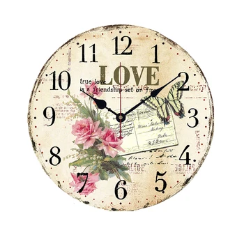 Bar For Home Flower Print European Style Wall Clock Retro Wall Hanging Rustic Mute Numerals Round Bedroom Decoration Quartz DIY 
Bar For Home Flower Print European Style Wall Clock Retro Wall Hanging Rustic Mute Numerals Round Bedroom Decoration Quartz DIY