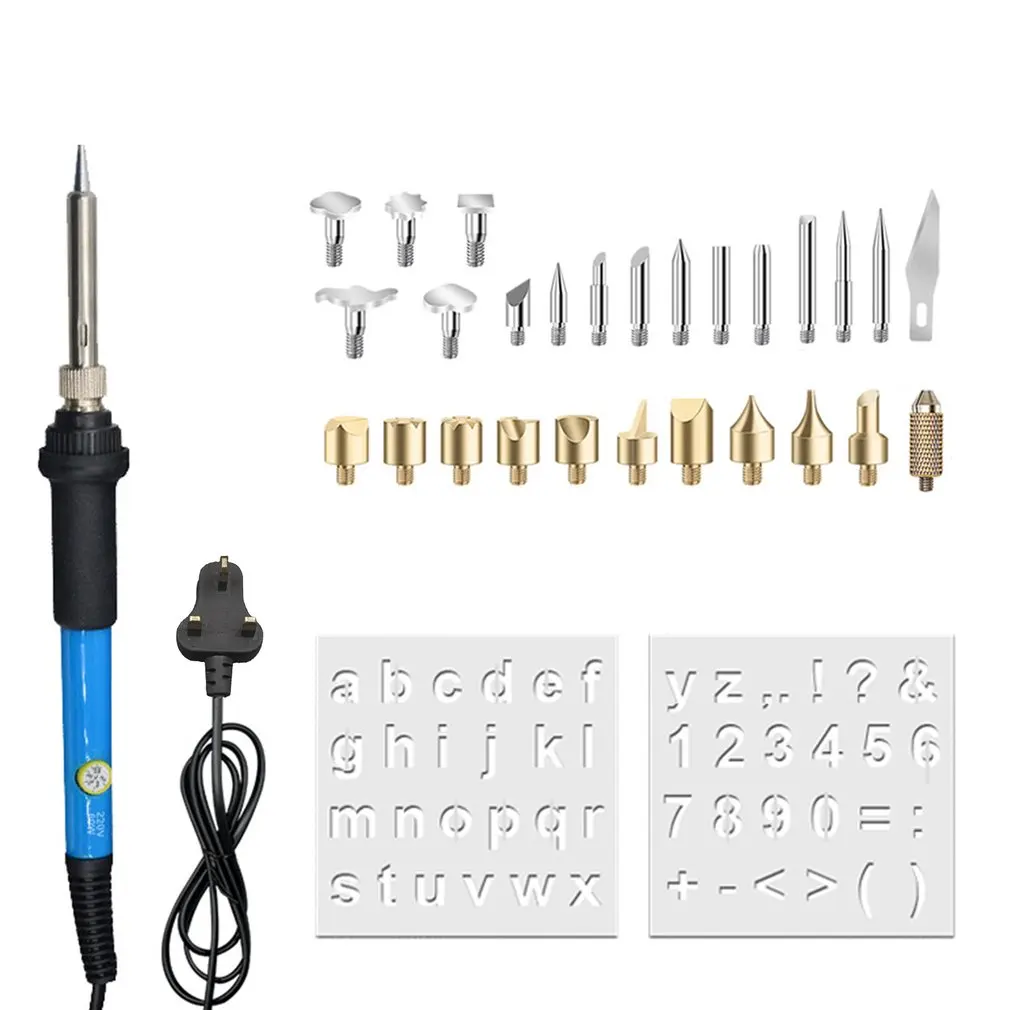 28PCS 60W Temperature Adjustable Electric Soldering Iron Kit Carving Pyrography Tools Wood Burning Pen Set Welding Heat Pencil
28PCS 60W Temperature Adjustable Electric Soldering Iron Kit Carving Pyrography Tools Wood Burning Pen Set Welding Heat Pencil
