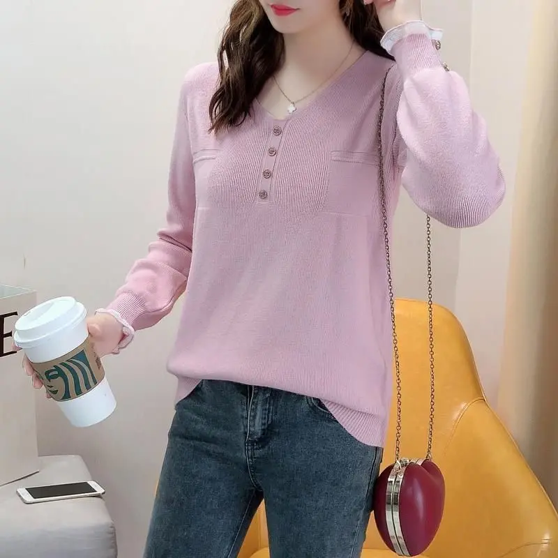 Sweater loose-fitting Lazy Woman V-neck knitting new version of Korea pure-color western-style thin undershirt
Sweater loose-fitting Lazy Woman V-neck knitting new version of Korea pure-color western-style thin undershirt