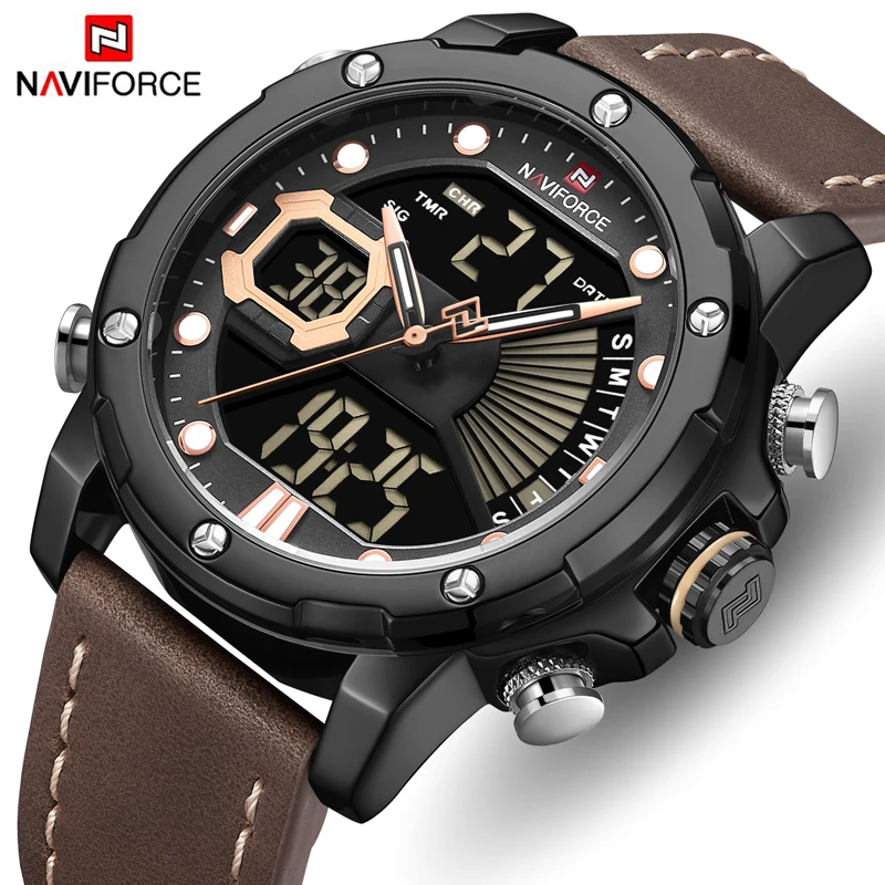 Men Watch Top Luxury Brand NAVIFORCE Fashion Dual Display Quartz Watches Mens Analog Digital Waterproof Clock Relogio Masculino
Men Watch Top Luxury Brand NAVIFORCE Fashion Dual Display Quartz Watches Mens Analog Digital Waterproof Clock Relogio Masculino