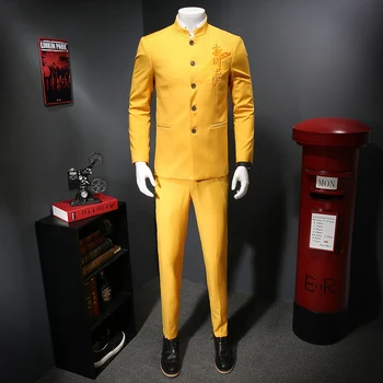 Chinese Style Yellow Blue Blazer Men Slim Fit Party Office Dress Suit 3pc Mens Suit Jacket Trajes Azul Hombre Smoking Uomo
Chinese Style Yellow Blue Blazer Men Slim Fit Party Office Dress Suit 3pc Mens Suit Jacket Trajes Azul Hombre Smoking Uomo