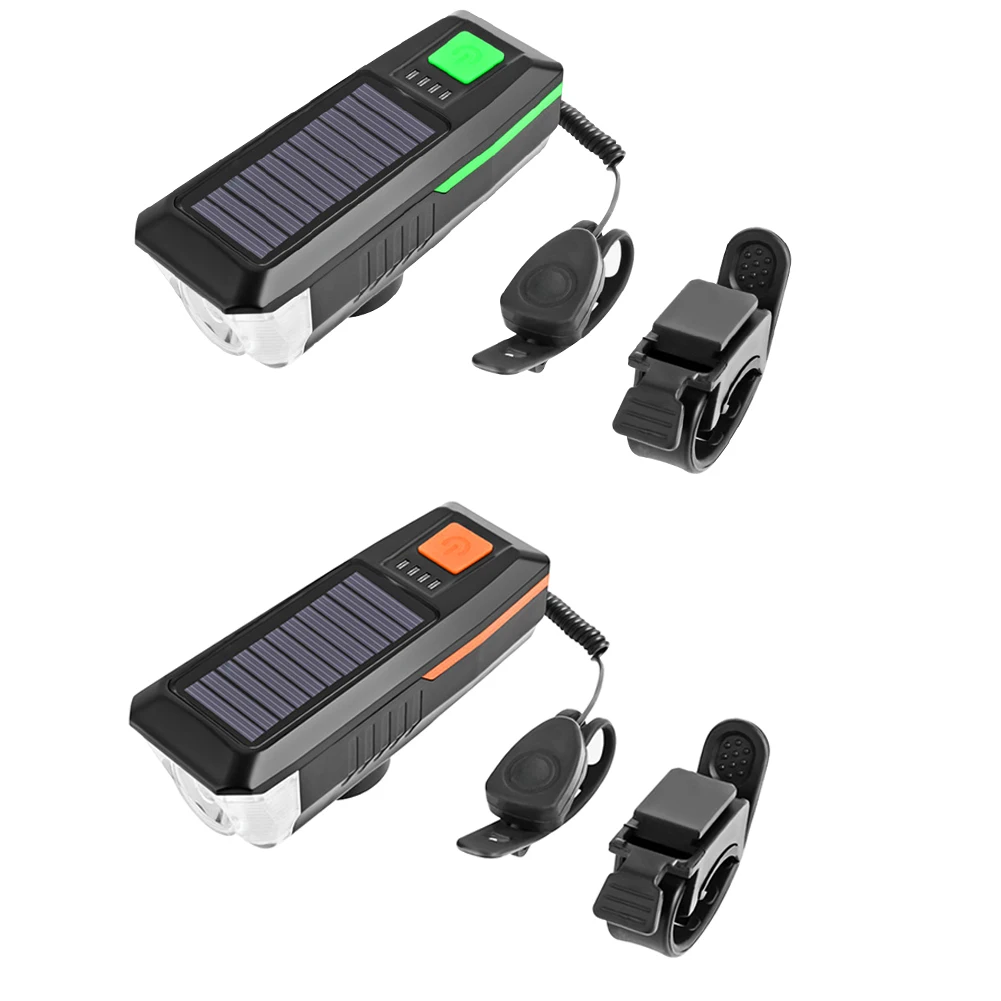 Bicycle Bell With Light 2000mAh USB Rechargeable Solar Power 3 Modes LED Front Light Solar Energy LED Bike Lamp Cycle FlashLight
Bicycle Bell With Light 2000mAh USB Rechargeable Solar Power 3 Modes LED Front Light Solar Energy LED Bike Lamp Cycle FlashLight