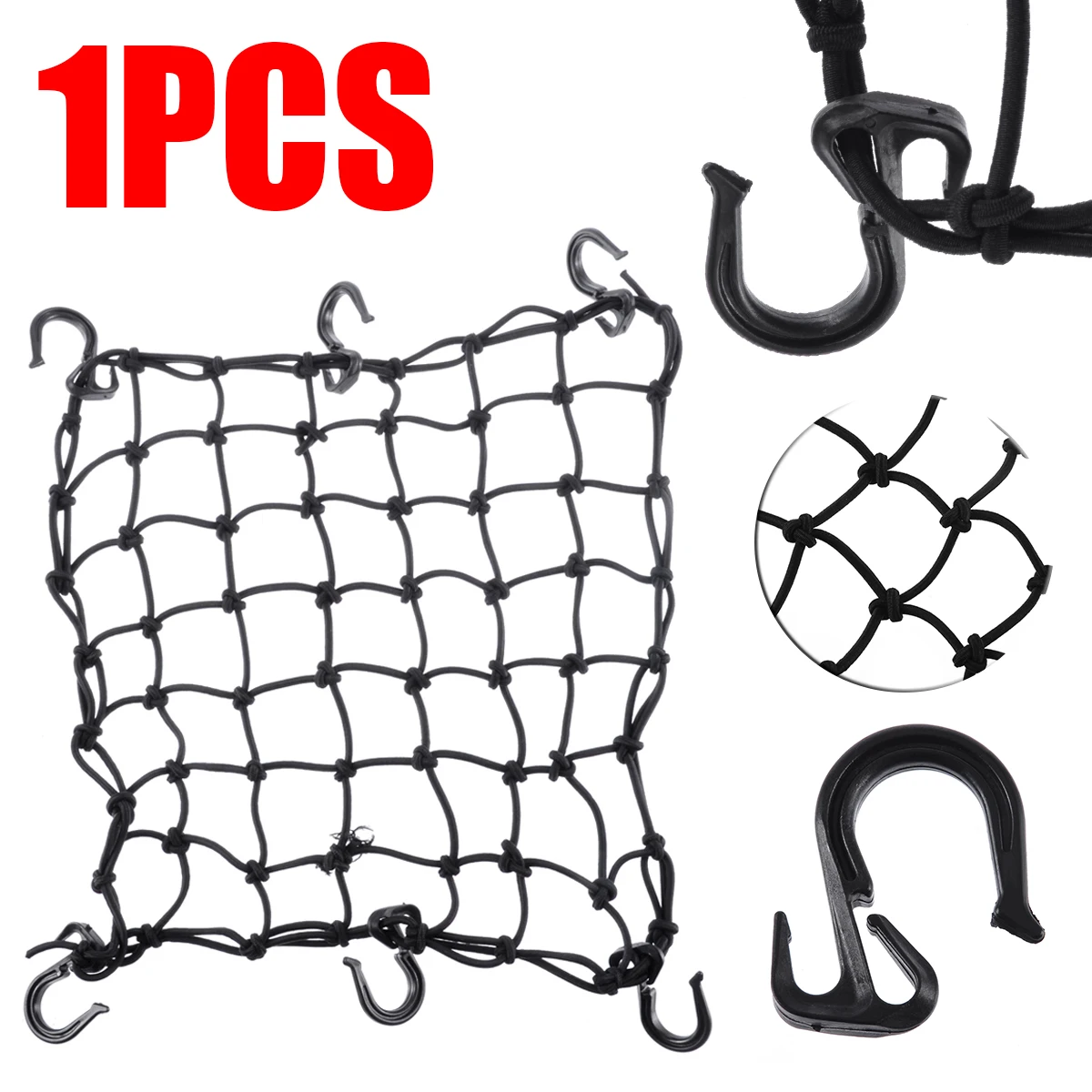 Treyues 1PC Black Hold Down Helmet Cargo Luggage Fixing Net With 6 Adjustable Hook ABS Latex 15"x15" For Motorcycle Accessories
Treyues 1PC Black Hold Down Helmet Cargo Luggage Fixing Net With 6 Adjustable Hook ABS Latex 15"x15" For Motorcycle Accessories
