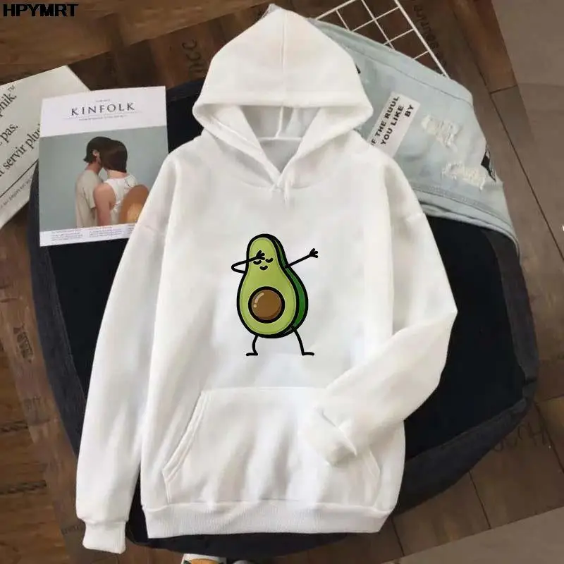 

New Autumn Winter Cute avocado Graphic Printed Hrajuku Aesthetic Women Pullover Hipster Hoodie Sweatshirt Streetwear Clothes