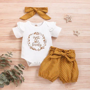 Khaki Baby Shorts Summer Set Bodysuit+Pants+Headband Toddler Girl Clothing Baby Girl Clothes Suit For Newborn 9-12Months D30
Khaki Baby Shorts Summer Set Bodysuit+Pants+Headband Toddler Girl Clothing Baby Girl Clothes Suit For Newborn 9-12Months D30