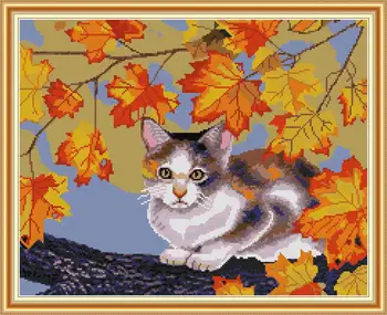 Cat and maple Printed Canvas DMC Counted Fabric Chinese Cross Stitch Kits printed Cross-stitch set Embroidery Needlework
Cat and maple Printed Canvas DMC Counted Fabric Chinese Cross Stitch Kits printed Cross-stitch set Embroidery Needlework