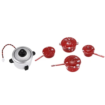 9Pcs 1:12 Dollhouse Miniature Metal Cookware Kitchen Scene Props to Play, 1 Pcs Rice Cooker Pocket Model & 8Pcs Pot Pan SET
9Pcs 1:12 Dollhouse Miniature Metal Cookware Kitchen Scene Props to Play, 1 Pcs Rice Cooker Pocket Model & 8Pcs Pot Pan SET