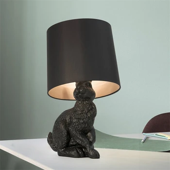 Resin Black White Rabbit Modern Led Table Lamps Black/White Cloth Lampshade tafellamp Living Room Bedside Deco lighting fixtures
Resin Black White Rabbit Modern Led Table Lamps Black/White Cloth Lampshade tafellamp Living Room Bedside Deco lighting fixtures