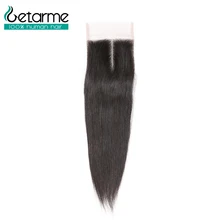 Getarme Reta Brasileira Mão Cabelo Humano Amarrado 4 "x 4" Swiss Lace Fechamento Extensões de Cabelo Não Remy 8 -20 polegada Cor Natural 1PCS(China)
