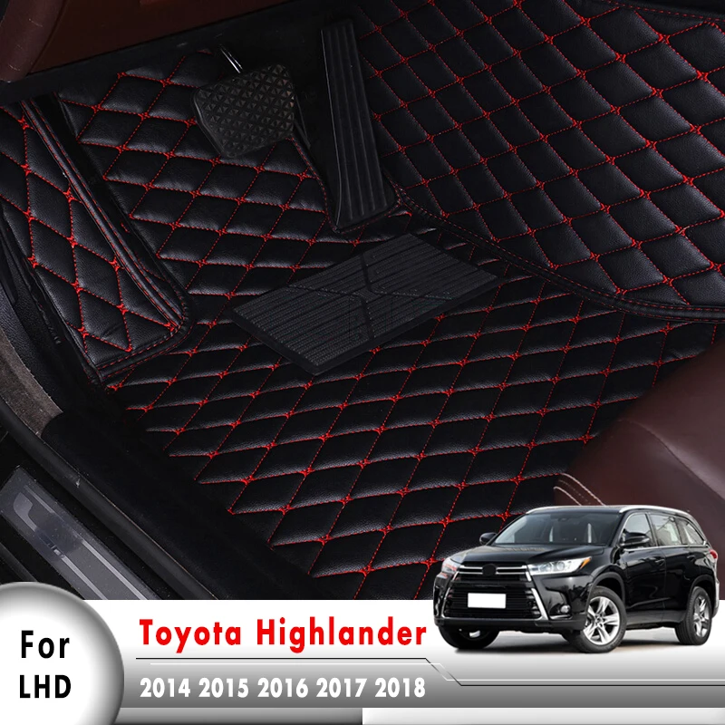 Автомобильные коврики для Toyota Highlander XU50 Kluger 2014 2015 2016 2017 2018 2019 5 мест кожаные ковры