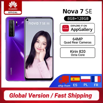 Global Version Huawei Nova 7 SE 5G Smartphone 8G 128G Kirin 820 64MP Quad Rear Cams 6.5'' 4000mAh Mobile Phones 40W SuperCharge
Global Version Huawei Nova 7 SE 5G Smartphone 8G 128G Kirin 820 64MP Quad Rear Cams 6.5'' 4000mAh Mobile Phones 40W SuperCharge