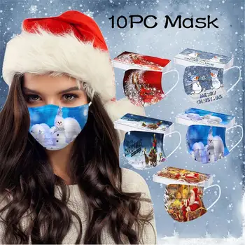 10 Pcs Adult's Christmas Mask Disposable Outdoor High Quality Mask Printed 3ply Earhook Facemask Fashion masque mascherine
10 Pcs Adult's Christmas Mask Disposable Outdoor High Quality Mask Printed 3ply Earhook Facemask Fashion masque mascherine