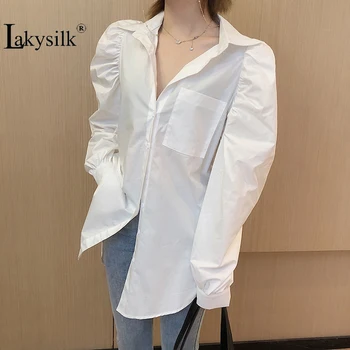 2020 Fashion Blouses Loose Full Sleeve White Shirts Turn-sown Collar Single-breasted Tops Solid Puff Sleeve Casual Spring Shirts
2020 Fashion Blouses Loose Full Sleeve White Shirts Turn-sown Collar Single-breasted Tops Solid Puff Sleeve Casual Spring Shirts