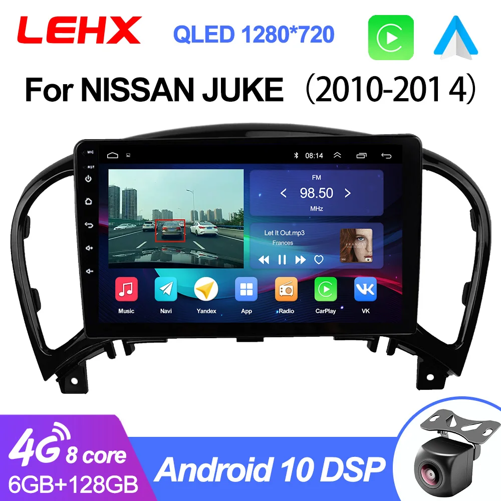 LEHX Pro 5G HIFI QLED автомобильный Android 10 Радио Мультимедийный видеоплеер для Nissan Juke YF15