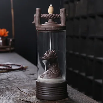 Desktop Ornament Incense Burner Religious Decoration Backflow Incense Burner Dragon Smoke Waterfall Censer with Windproof Design
Desktop Ornament Incense Burner Religious Decoration Backflow Incense Burner Dragon Smoke Waterfall Censer with Windproof Design