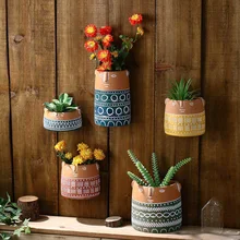 Cement Human Face Flower Pot Fun Design Wall Hanging Flower Pot Wall Decor Cute Villain Living Room Home Decor Accessories Gifts