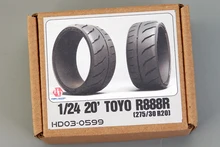 

1/24 Resin Retrofit For Car Models Hobbydesign HD03-0599 1/24 20' Toyo R888R (275/30 R20) Tires Model Car Rubber Tires
