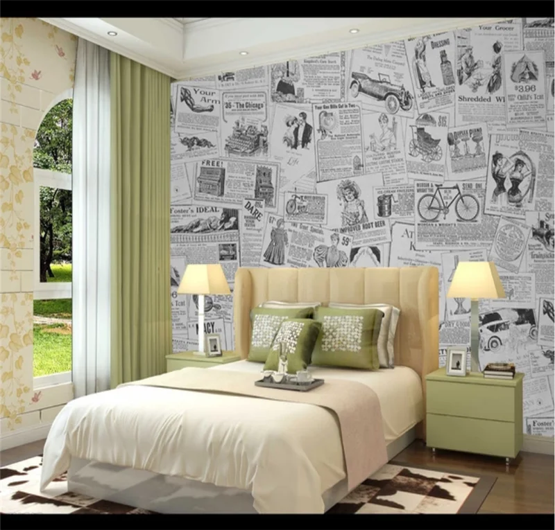 Custom wallpaper mural 3d/8d retro background wall old newspaper background wall sofa photo background wall wall covering
Custom wallpaper mural 3d/8d retro background wall old newspaper background wall sofa photo background wall wall covering