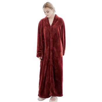 Women Flannel Autumn Winter Bath Solid Long Sleeve With Pockets Hooded Warm Dressing Gown Night Thick Zipper Up Soft No Lint
Women Flannel Autumn Winter Bath Solid Long Sleeve With Pockets Hooded Warm Dressing Gown Night Thick Zipper Up Soft No Lint