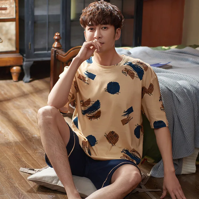 Spring And Autumn Men's 6535 Cotton Short Sleeve Shorts Korean-style Men Young And Middle-aged Thin Japanese Korean Home Wear Tw
Spring And Autumn Men's 6535 Cotton Short Sleeve Shorts Korean-style Men Young And Middle-aged Thin Japanese Korean Home Wear Tw