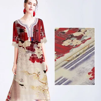 130*130cm/piece Crane xiangyun ethnic heavy silk linen fabric for dress tissu african telas por metro tissus tecido stoffen stof
130*130cm/piece Crane xiangyun ethnic heavy silk linen fabric for dress tissu african telas por metro tissus tecido stoffen stof