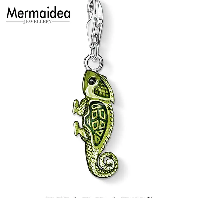 Подвеска зеленая эмаль Gecko Хамелеон Очаровательные Подвески для изготовления
