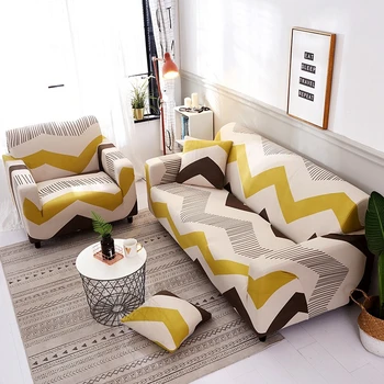 

Sofa Cover Fashion Printing 1/2/3/4 Seat Sectional Couch Protective Cover Non-slip Anti-dirty All-inclusive Slipcover