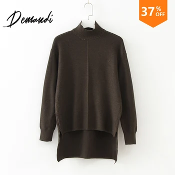 DEMANDI Women's Sweater High-collar Irregular Design Pullovers Autumn and Winter 2019 New High-collar Long-sleeved Women Sweater
DEMANDI Women's Sweater High-collar Irregular Design Pullovers Autumn and Winter 2019 New High-collar Long-sleeved Women Sweater